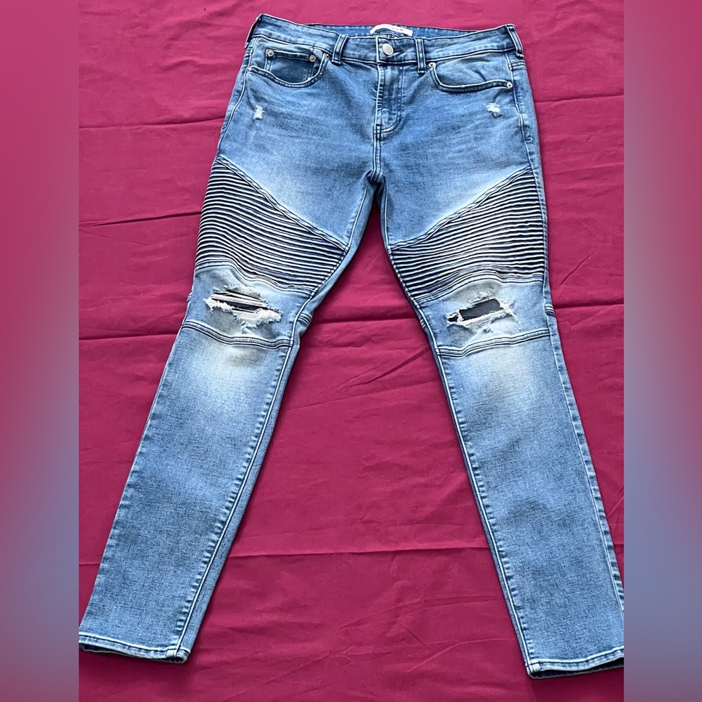 Blue denim jeans